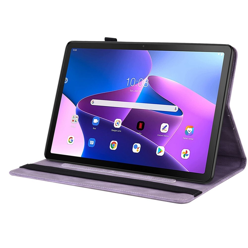  Lenovo Tab M10 Plus (3rd gen) Fodral med fjärilar, Lila