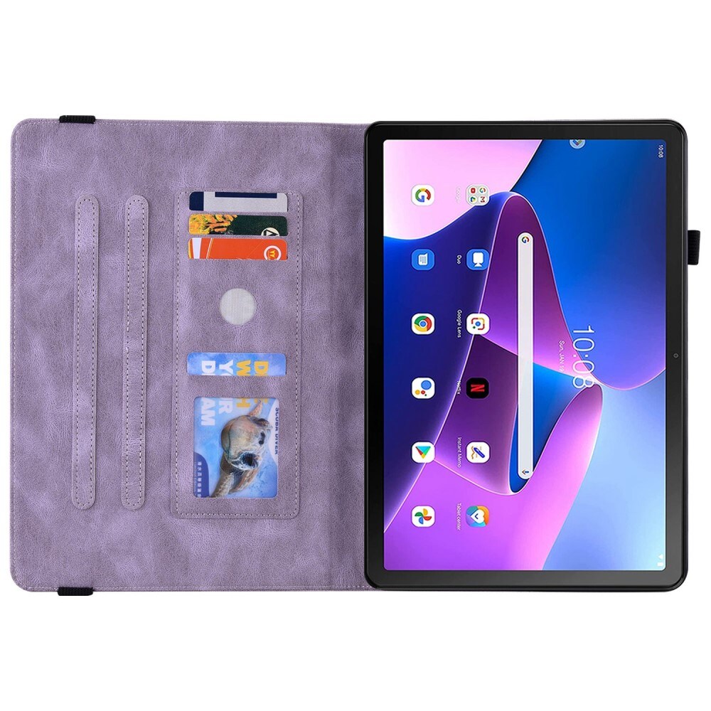  Lenovo Tab M10 Plus (3rd gen) Fodral med fjärilar, Lila