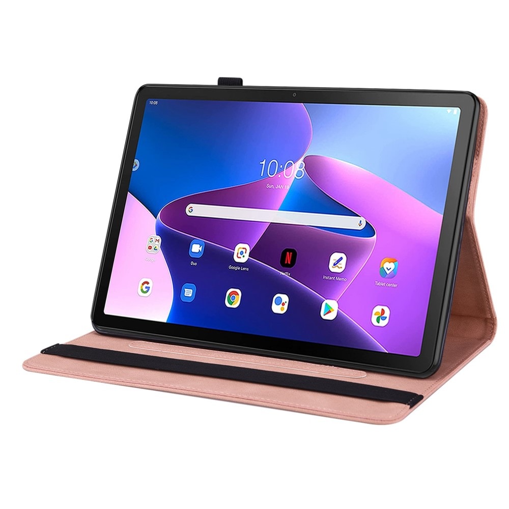  Lenovo Tab M10 Plus (3rd gen) Fodral med fjärilar, Rosa