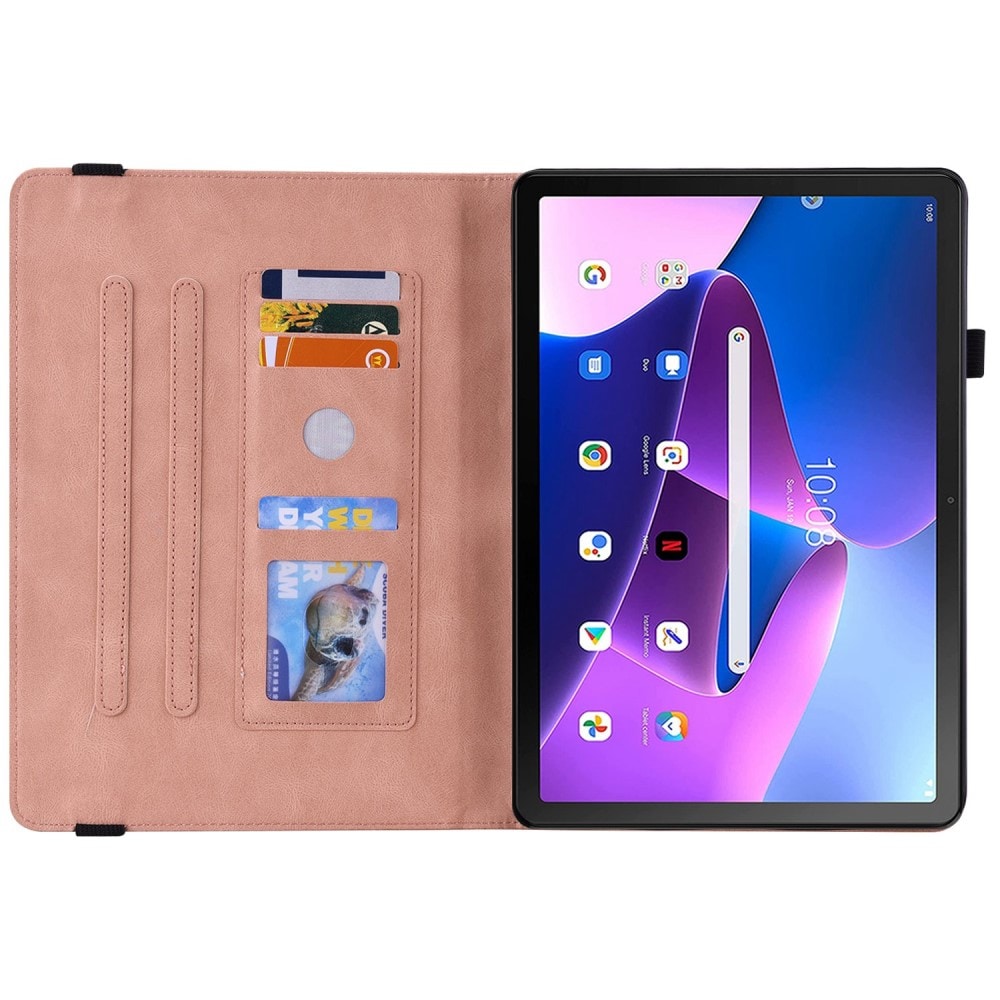 Lenovo Tab M10 Plus (3rd gen) lila Fodral med fjärilar, rosa