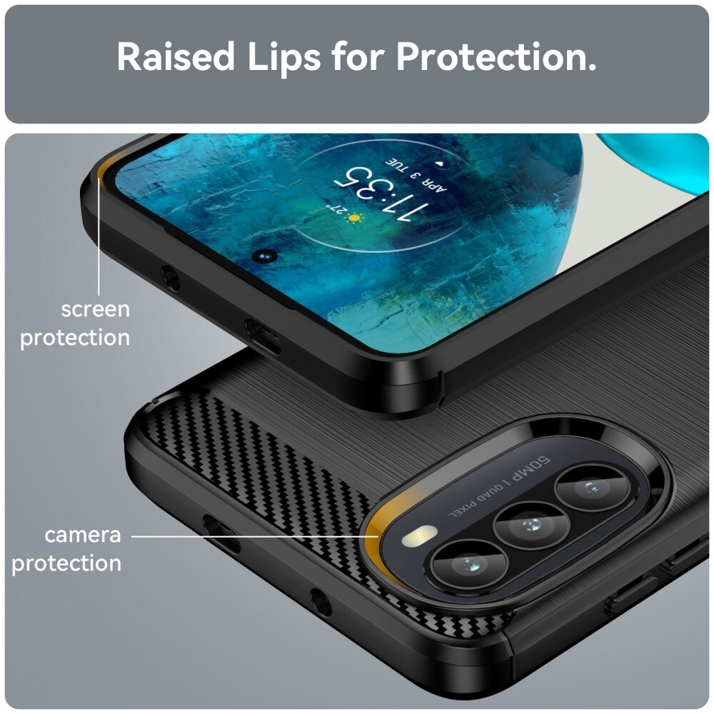 Motorola Moto G52 TPU-skal Brushed, Svart
