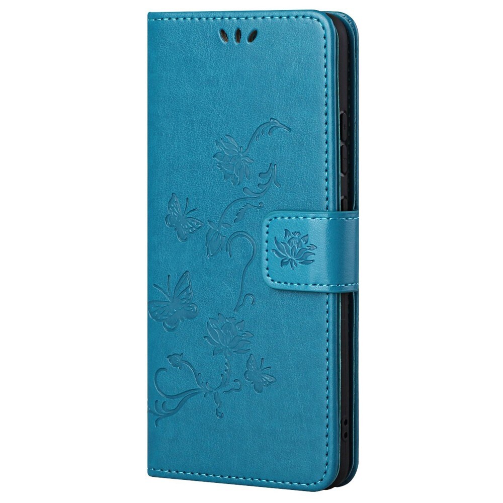Motorola Moto G52 Mobilfodral med fjärilar, Blå
