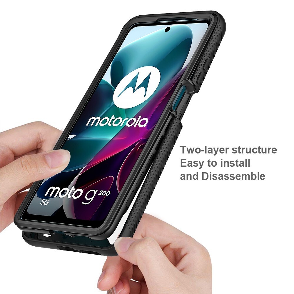 Motorola Moto G200 Mobilskal Full Protection, Svart