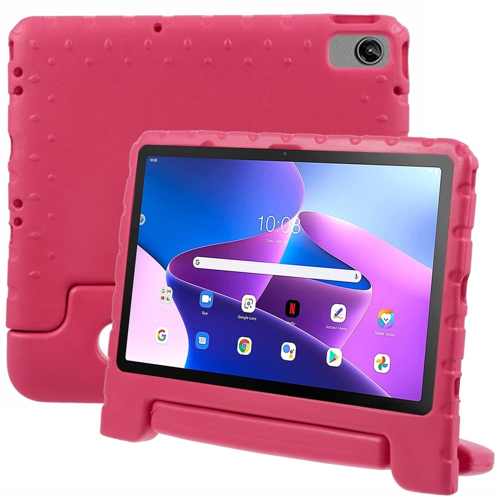 Lenovo Tab M10 Plus (3rd gen) Stöttåligt skal/fodral - Perfekt för barn, rosa