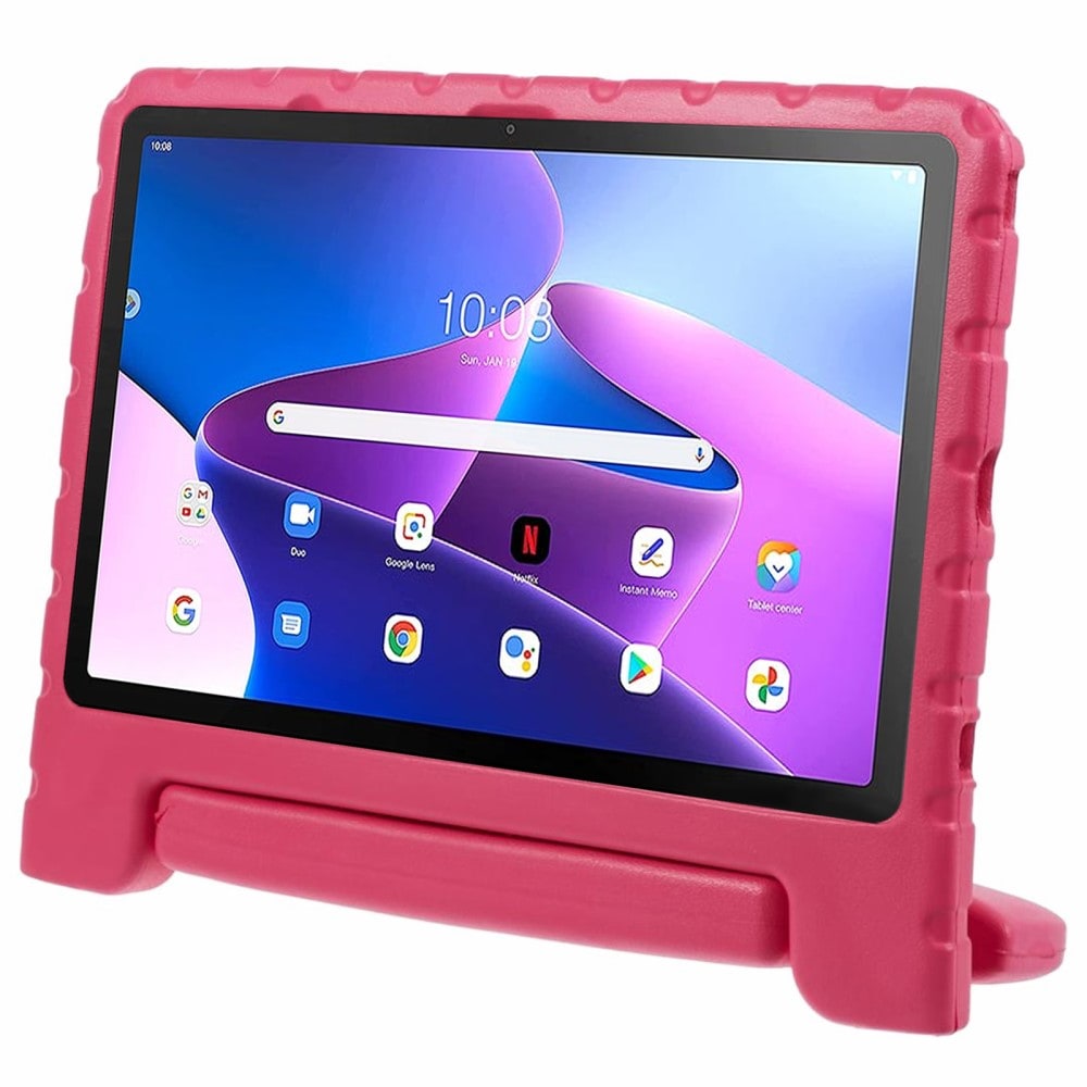 Lenovo Tab M10 Plus (3rd gen) Stöttåligt skal/fodral - Perfekt för barn, rosa