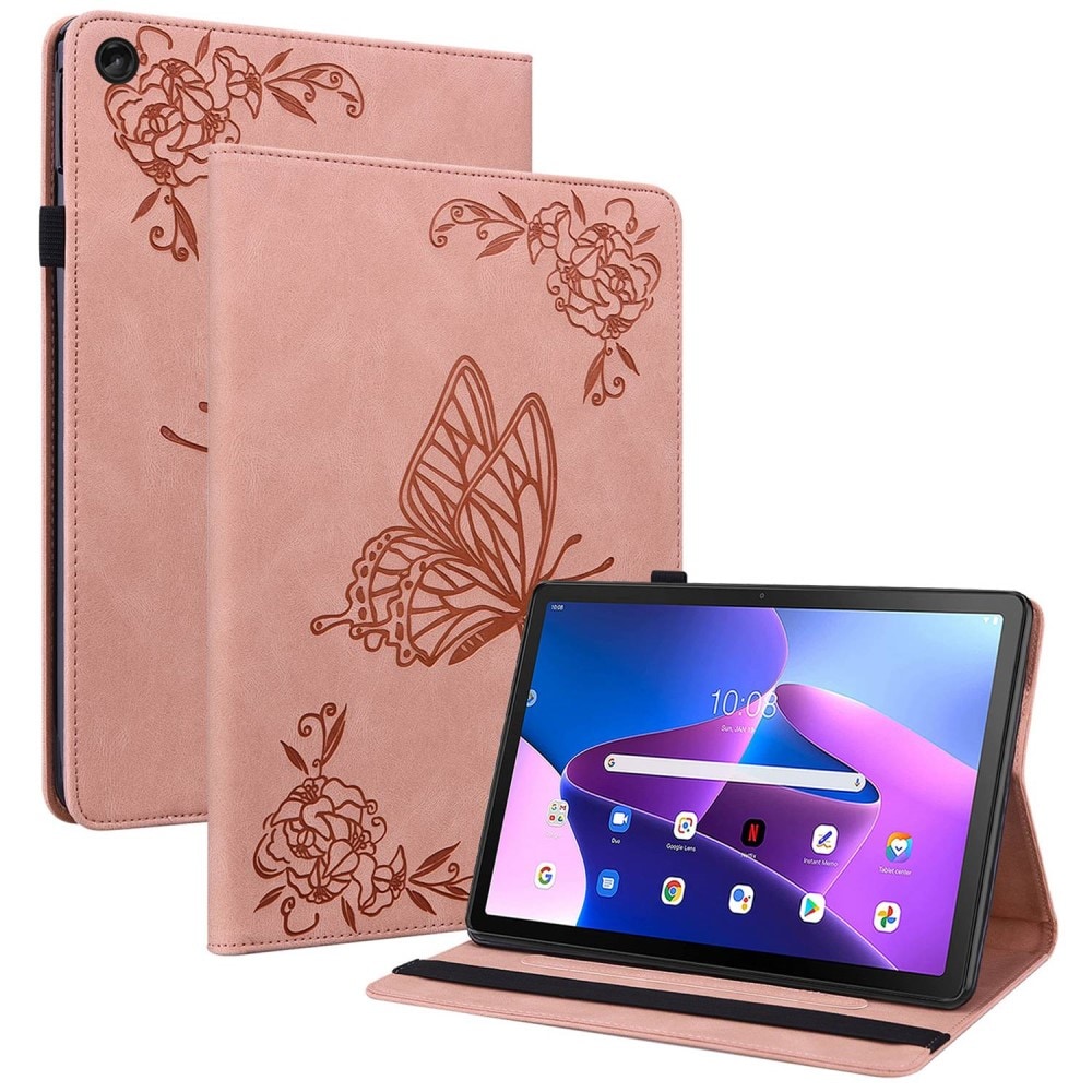 Lenovo Tab M10 (3rd gen) rosa Fodral med fjärilar, rosa