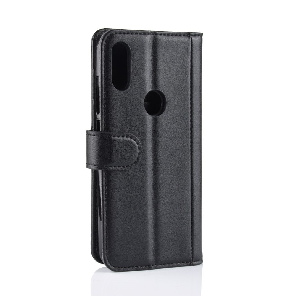 Xiaomi Redmi Note 7 Plånboksfodral i Äkta Läder, Svart