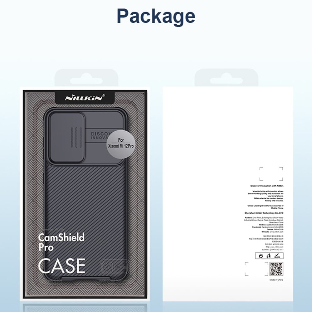 Xiaomi 12 Pro Skal med kameraskydd - CamShield, Svart