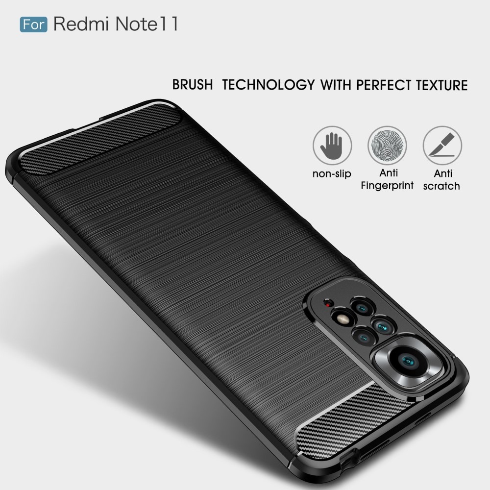 Xiaomi Redmi Note 11 TPU-skal Brushed, Svart
