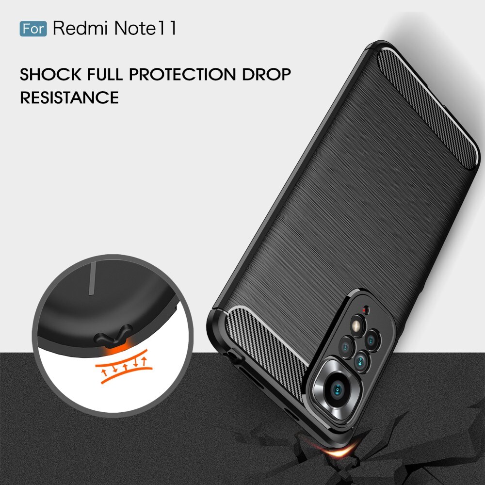 Xiaomi Redmi Note 11 TPU-skal Brushed, Svart