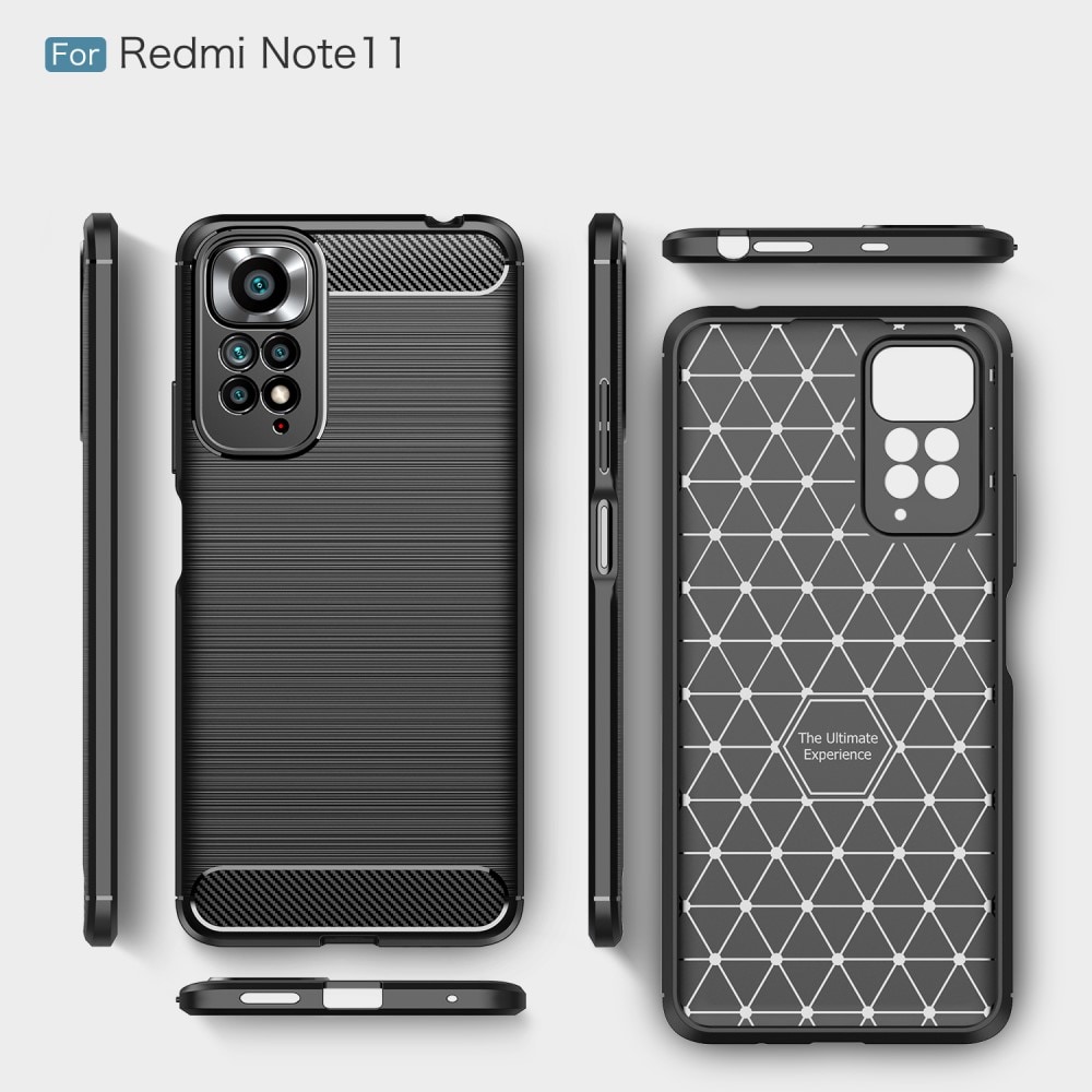 Xiaomi Redmi Note 11 TPU-skal Brushed, Svart