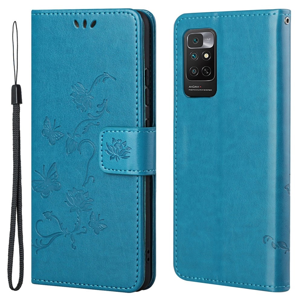 Xiaomi Redmi Note 11 Mobilfodral med fjärilar, Blå