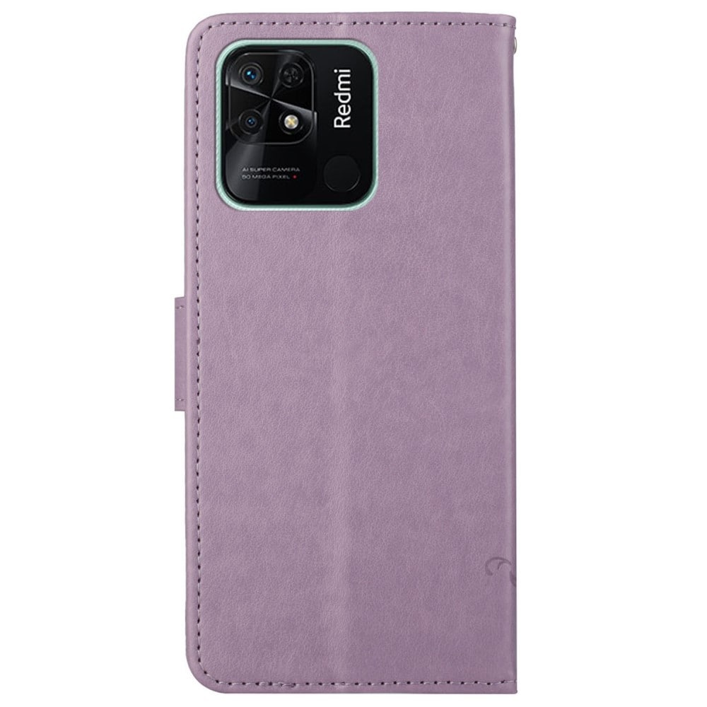 Xiaomi Redmi 10C Mobilfodral med fjärilar, Lila