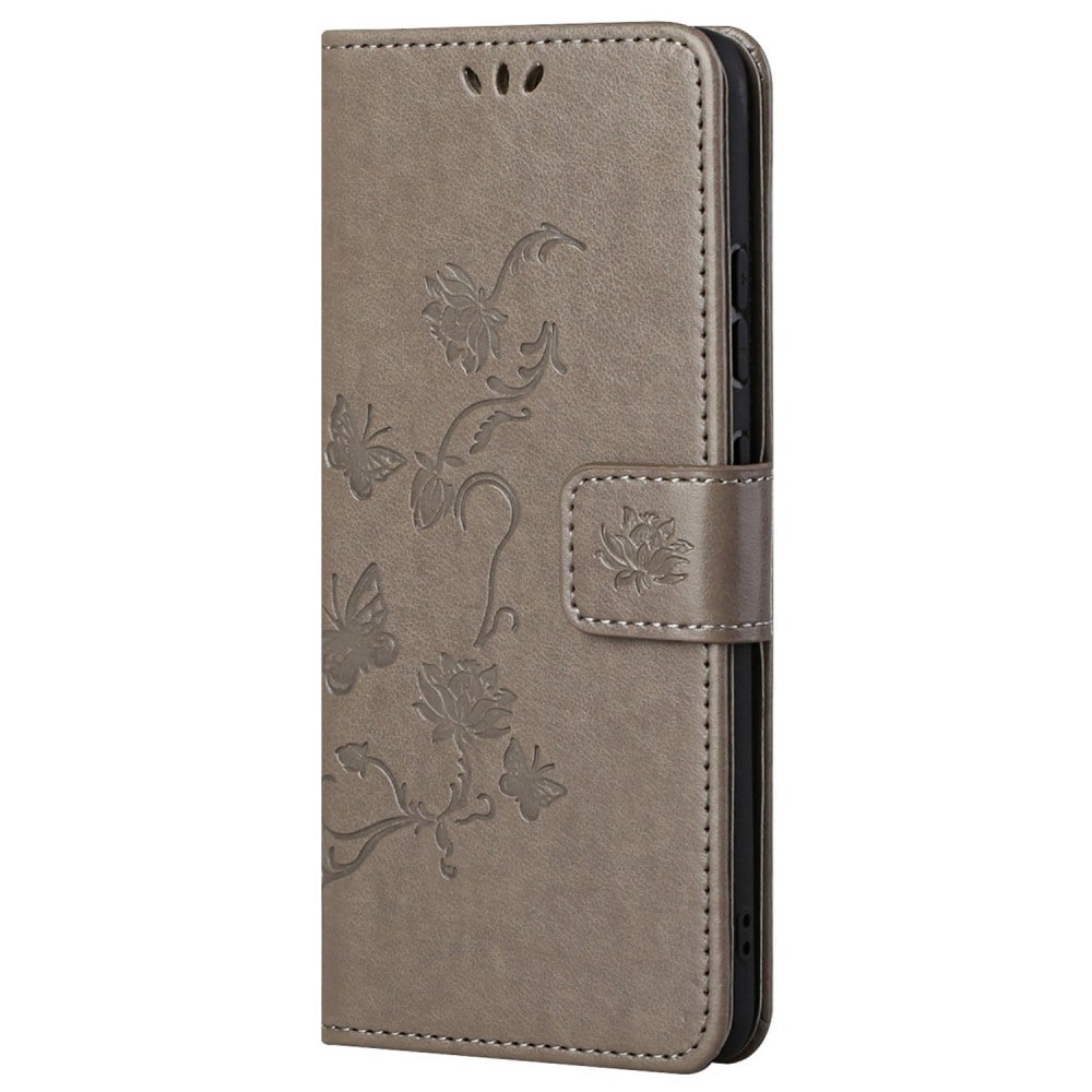 Xiaomi Redmi 10C Mobilfodral med fjärilar, Grå