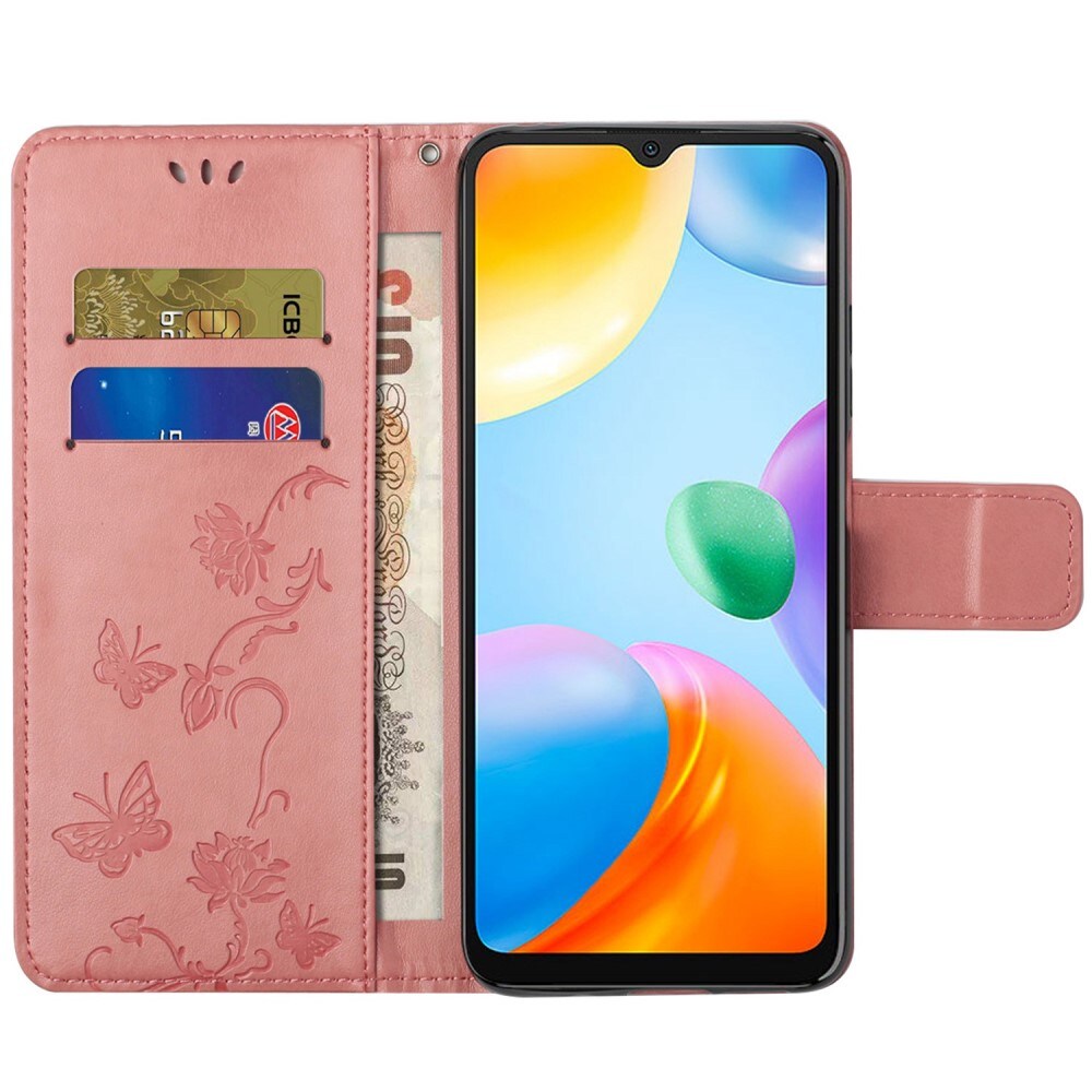 Xiaomi Redmi 10C Mobilfodral med fjärilar, Rosa