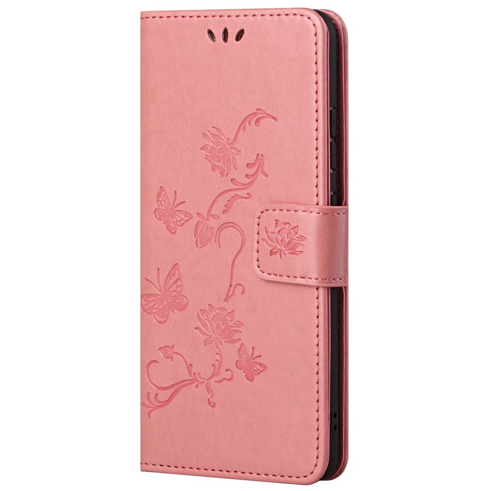 Xiaomi Redmi 10C Mobilfodral med fjärilar, Rosa