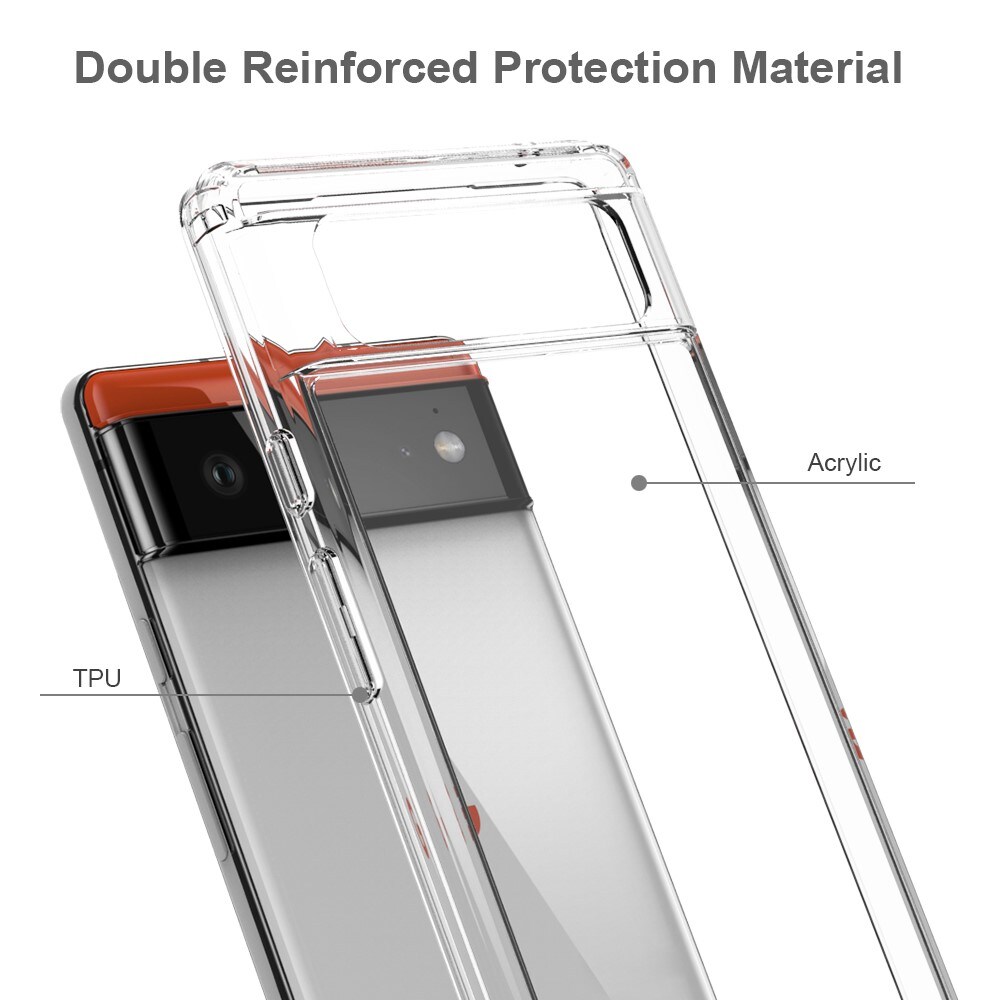 Google Pixel 6 Crystal Hybrid-skal, Genomskinlig
