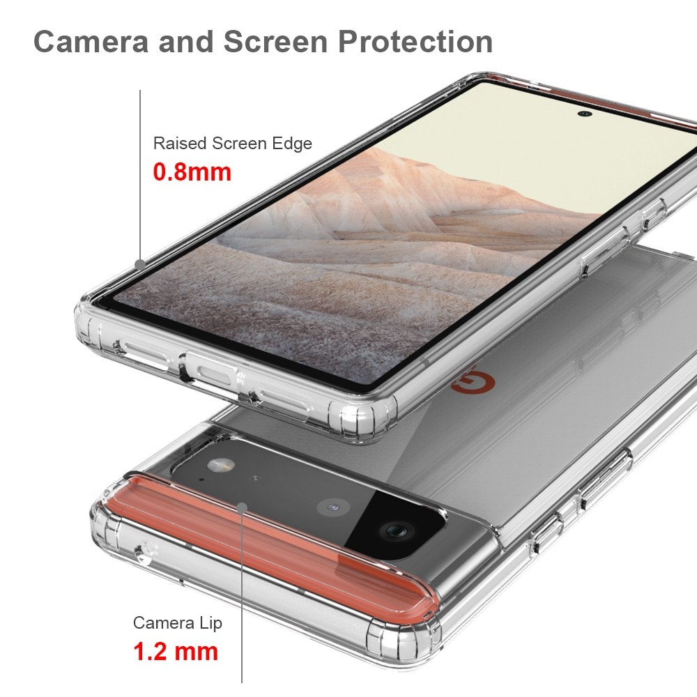Google Pixel 6 Crystal Hybrid-skal, Genomskinlig