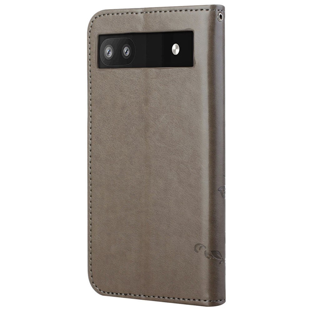 Google Pixel 6a Mobilfodral med fjärilar, Grå