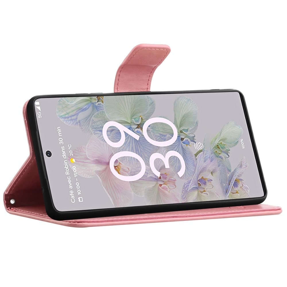Google Pixel 6a Mobilfodral med fjärilar, rosa