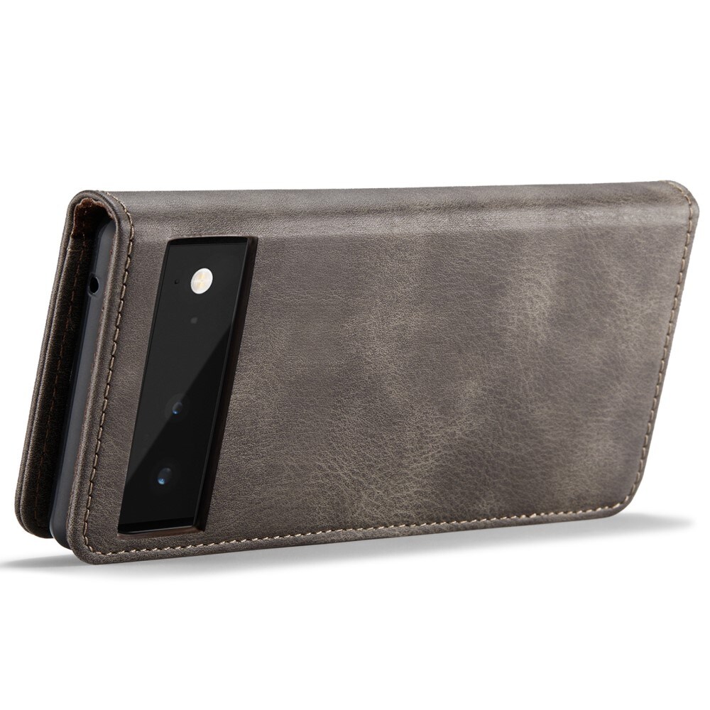 Google Pixel 6 Plånboksfodral med avtagbart skal, Brown