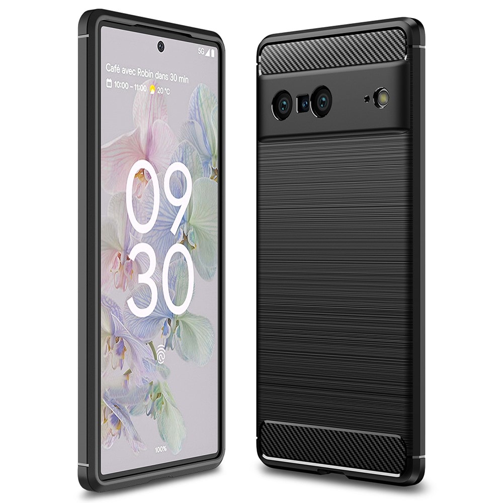 Google Pixel 7 TPU-skal Brushed, Svart