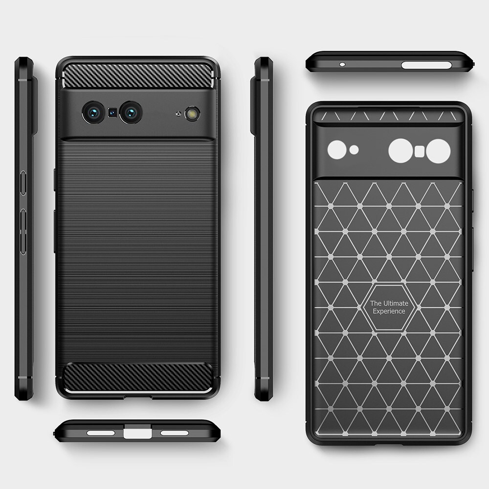 Google Pixel 7 TPU-skal Brushed, Svart