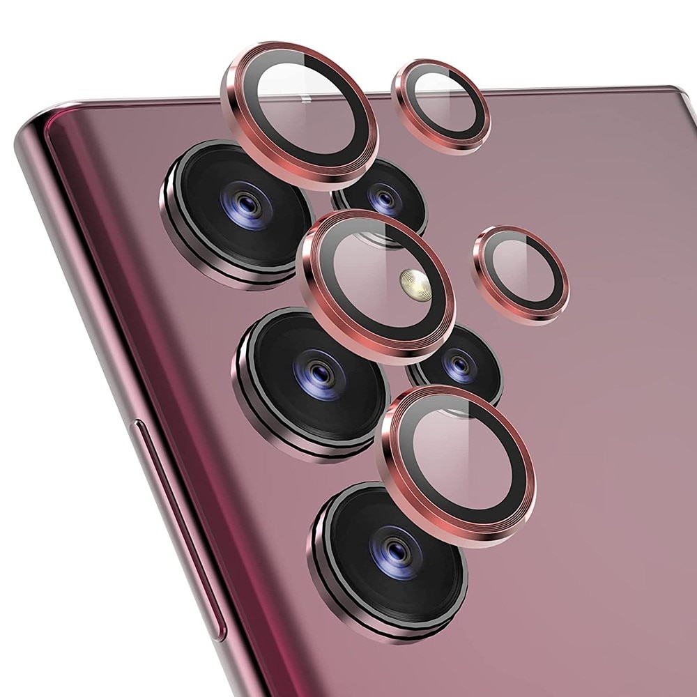 Samsung Galaxy S22 Ultra Linsskydd i glas & aluminium, röd