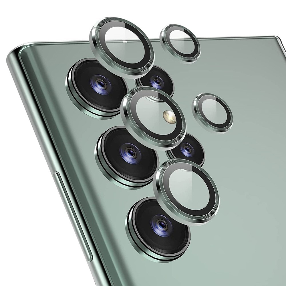 Samsung Galaxy S22 Ultra Linsskydd i glas & aluminium, grön
