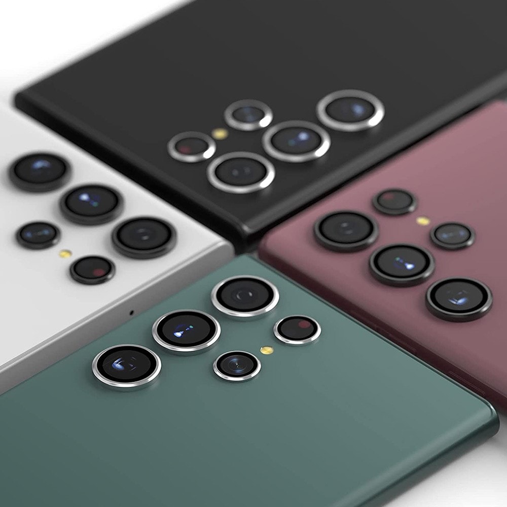 Samsung Galaxy S22 Ultra Linsskydd i glas & aluminium, Flerfärgad/Mönster