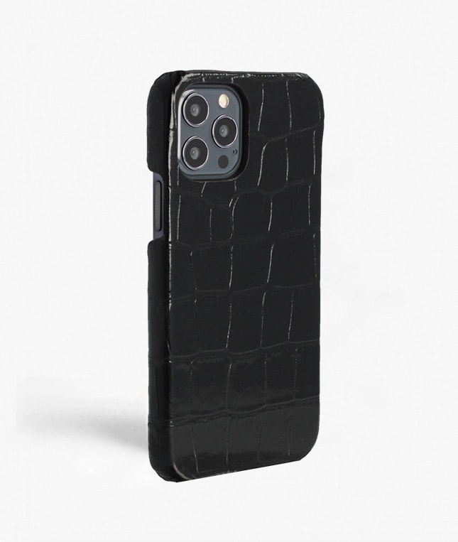 iPhone 12/iPhone 12 Pro Skal Croco Svart