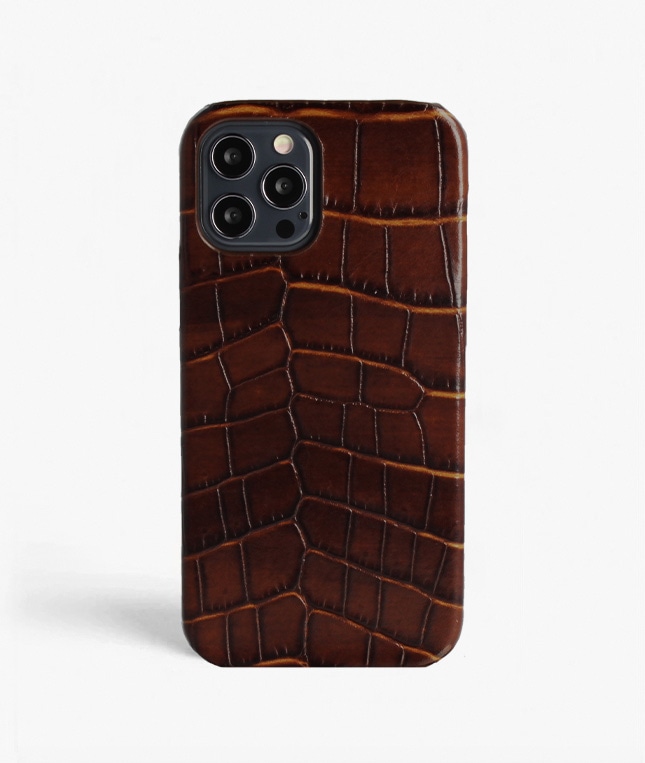 iPhone 12/iPhone 12 Pro Skal Croco Brun
