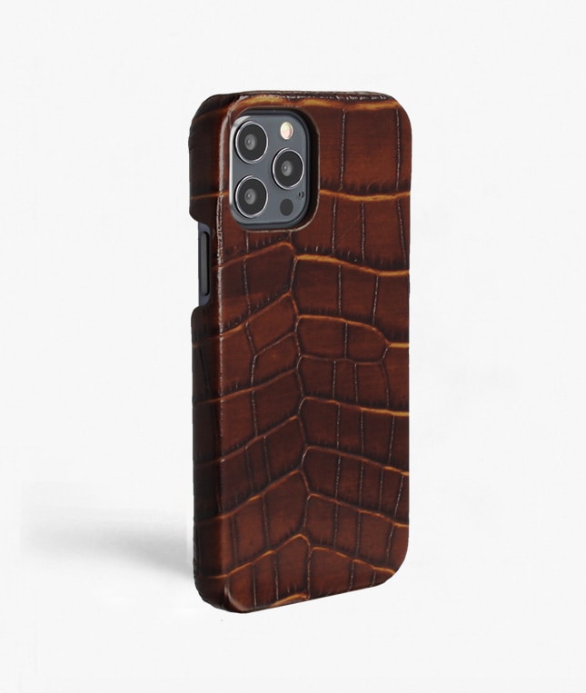 iPhone 12/iPhone 12 Pro Skal Croco Brun