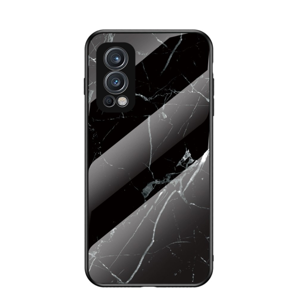 OnePlus Nord 2 5G Mobilskal med baksida av glas, svart marmor