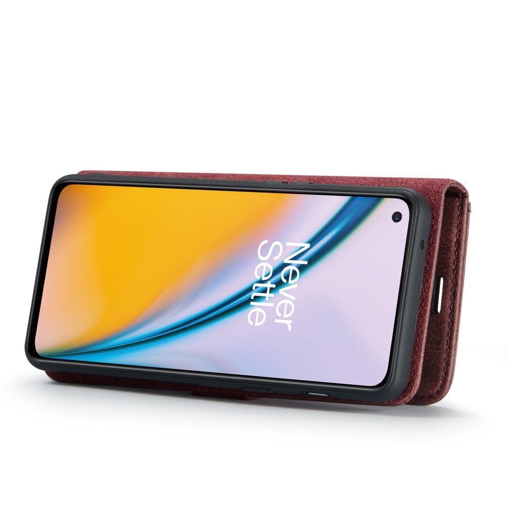 OnePlus Nord 2 5G Plånboksfodral med avtagbart skal, röd