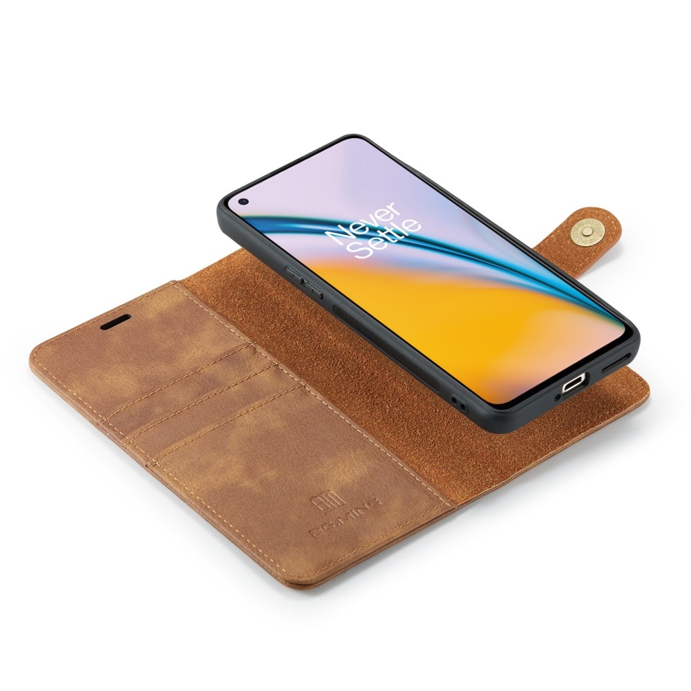 OnePlus Nord 2 5G Plånboksfodral med avtagbart skal, cognac