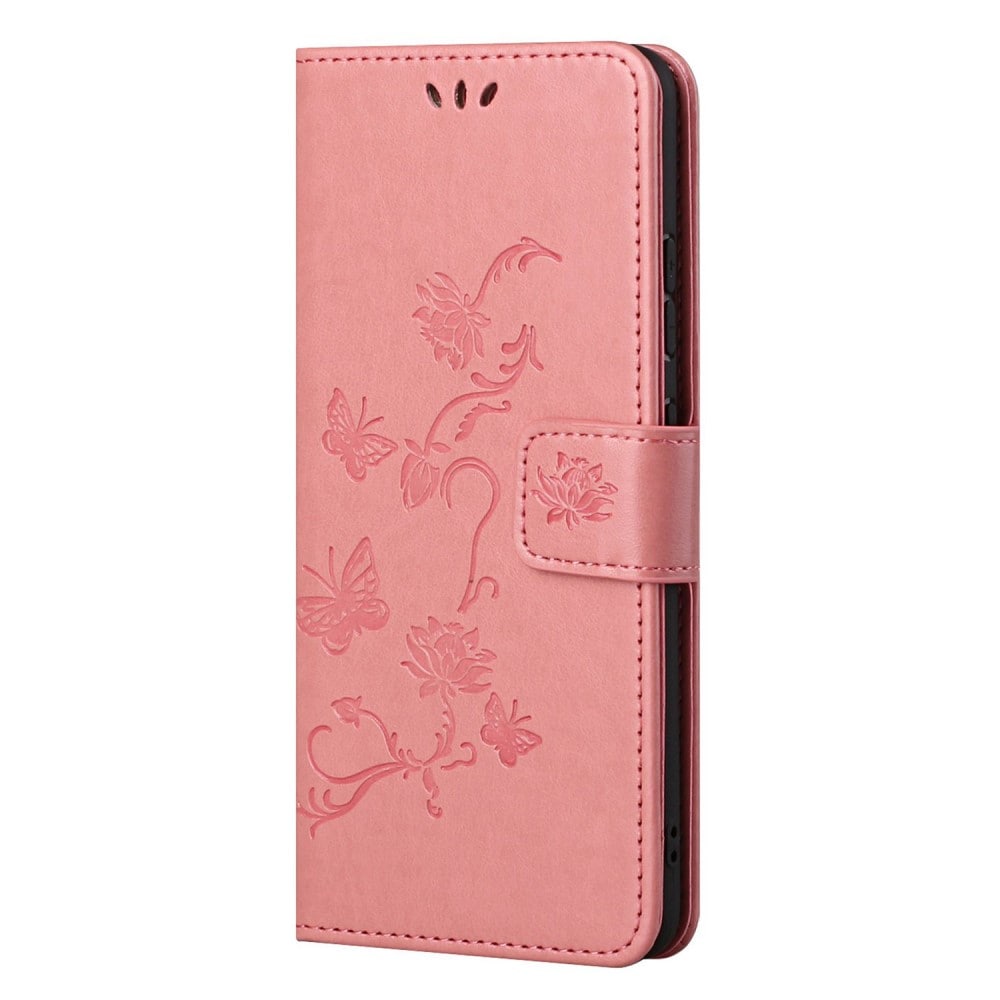  OnePlus Nord CE 5G Mobilfodral med fjärilar, Rosa
