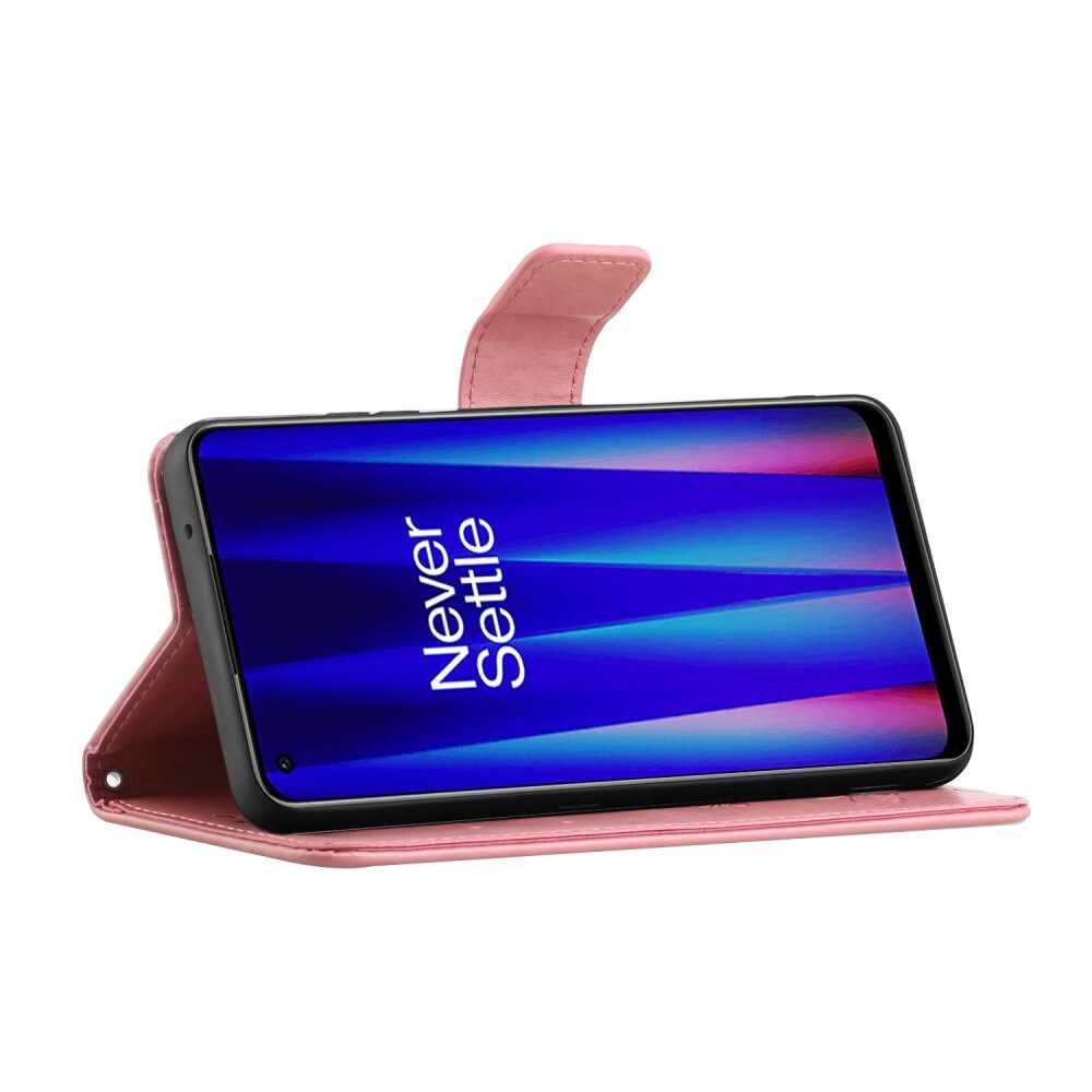  OnePlus Nord CE 5G Mobilfodral med fjärilar, Rosa