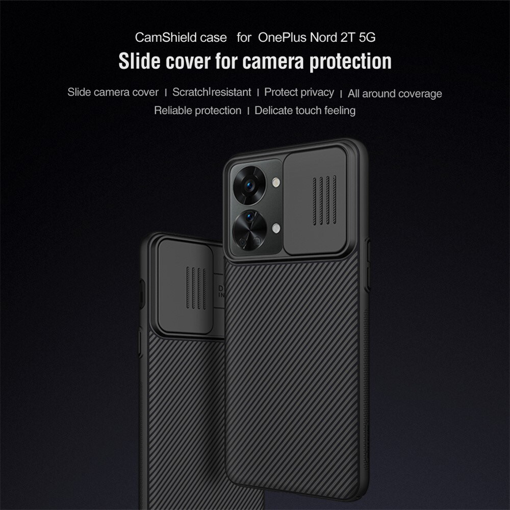  Oneplus Nord 2T 5G Skal med kameraskydd - CamShield, Svart