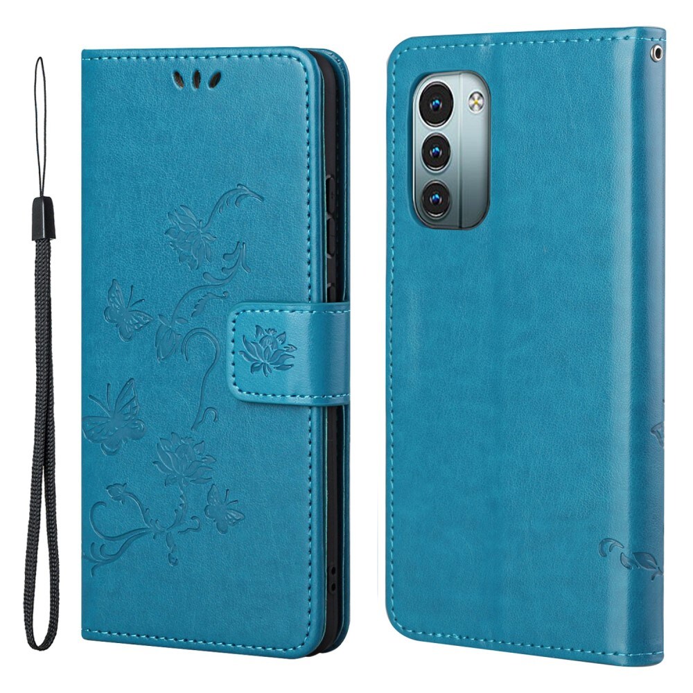  Nokia G11/Nokia G21 Mobilfodral med fjärilar, Blå