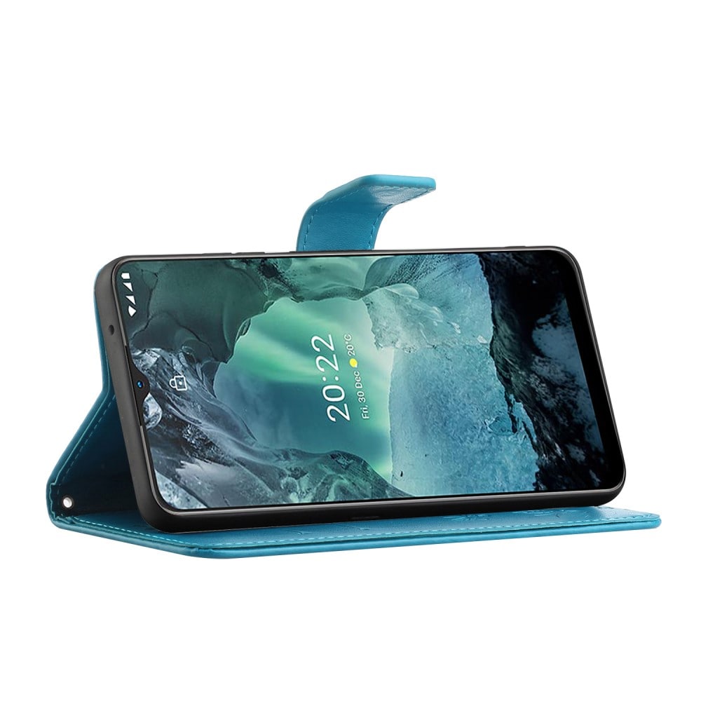  Nokia G11/Nokia G21 Mobilfodral med fjärilar, Blå