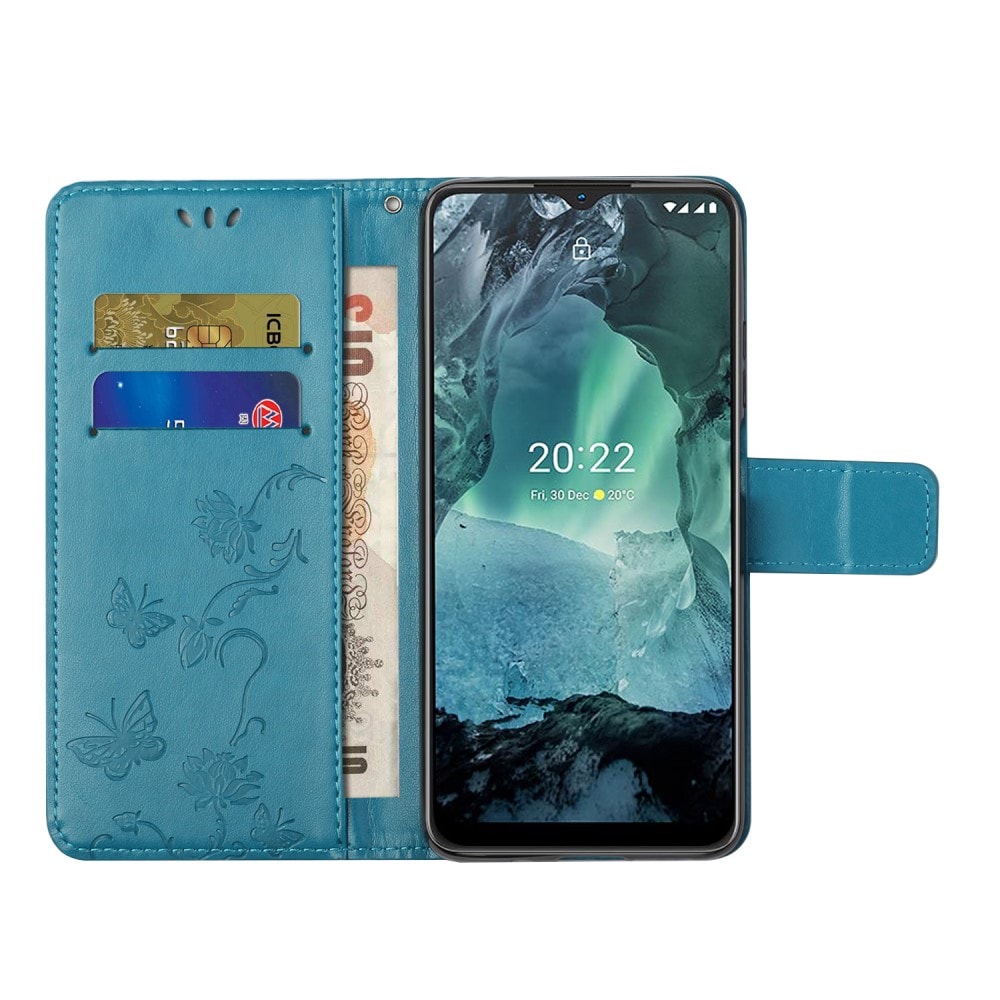  Nokia G11/Nokia G21 Mobilfodral med fjärilar, Blå