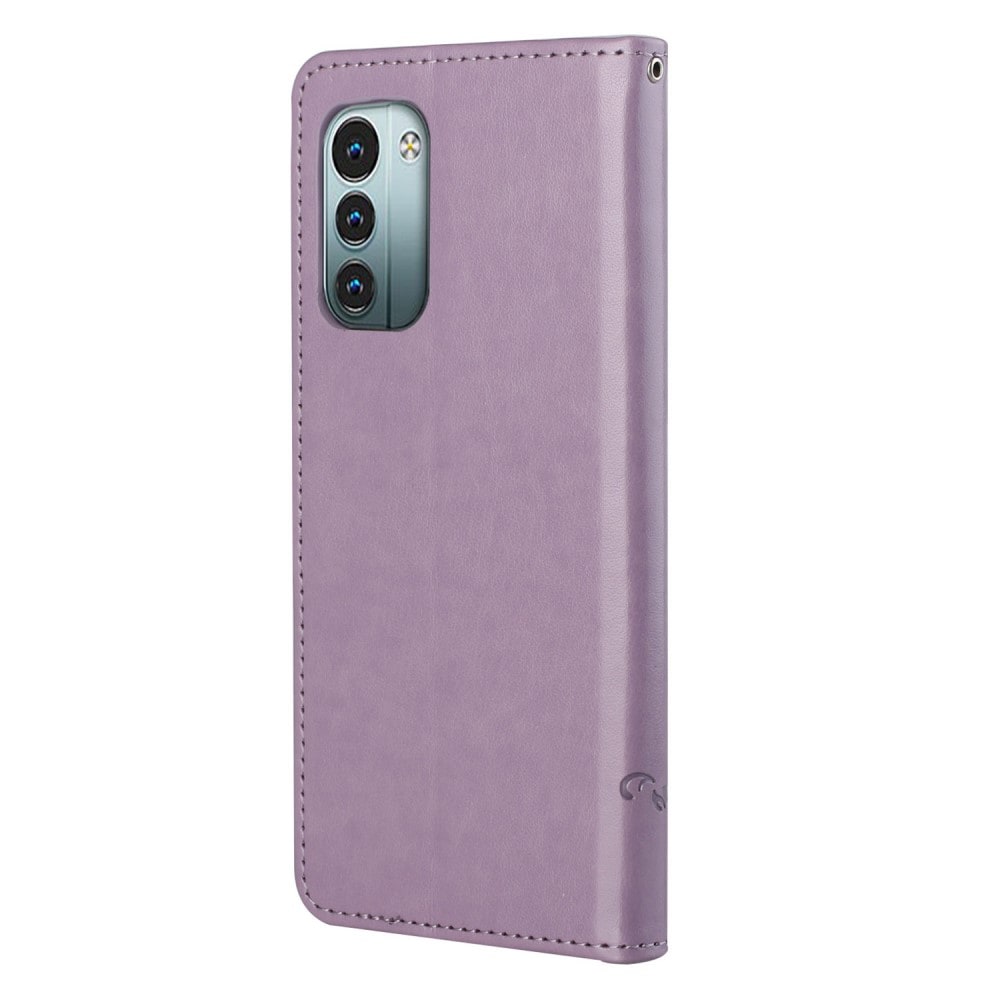  Nokia G11/Nokia G21 Mobilfodral med fjärilar, Lila