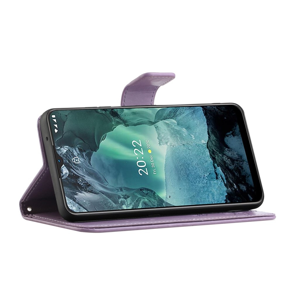 Nokia G11/Nokia G21 Mobilfodral med fjärilar, Lila