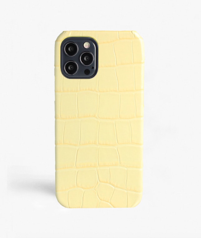 iPhone 12/iPhone 12 Pro Skal Croco Gul
