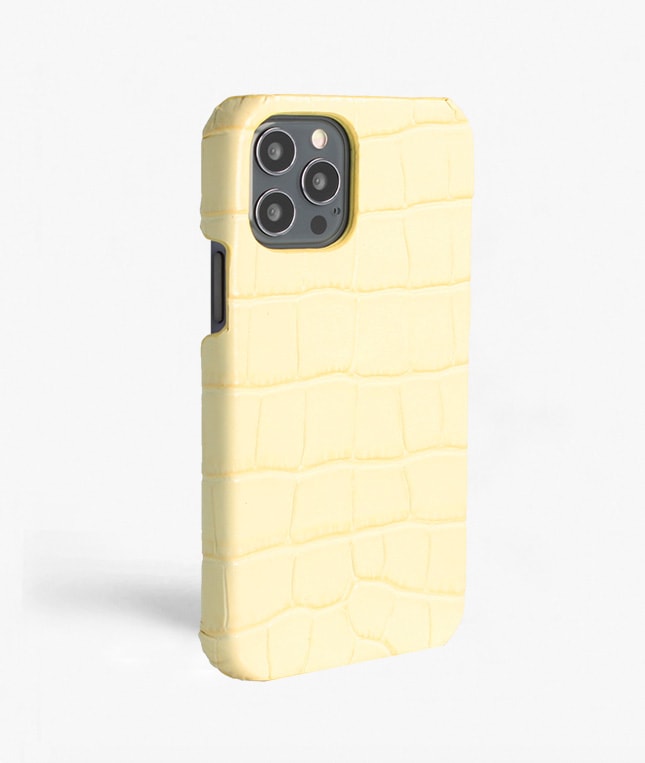 iPhone 12/iPhone 12 Pro Skal Croco Gul