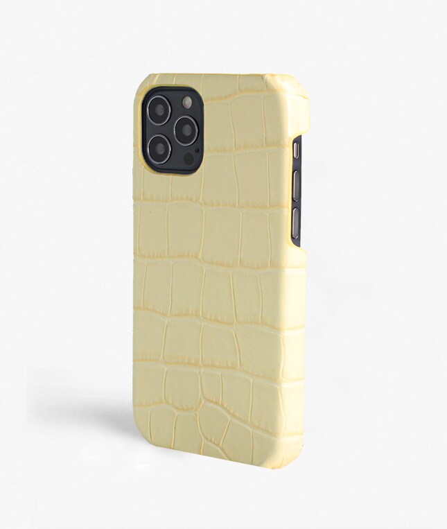 iPhone 12/iPhone 12 Pro Skal Croco Gul