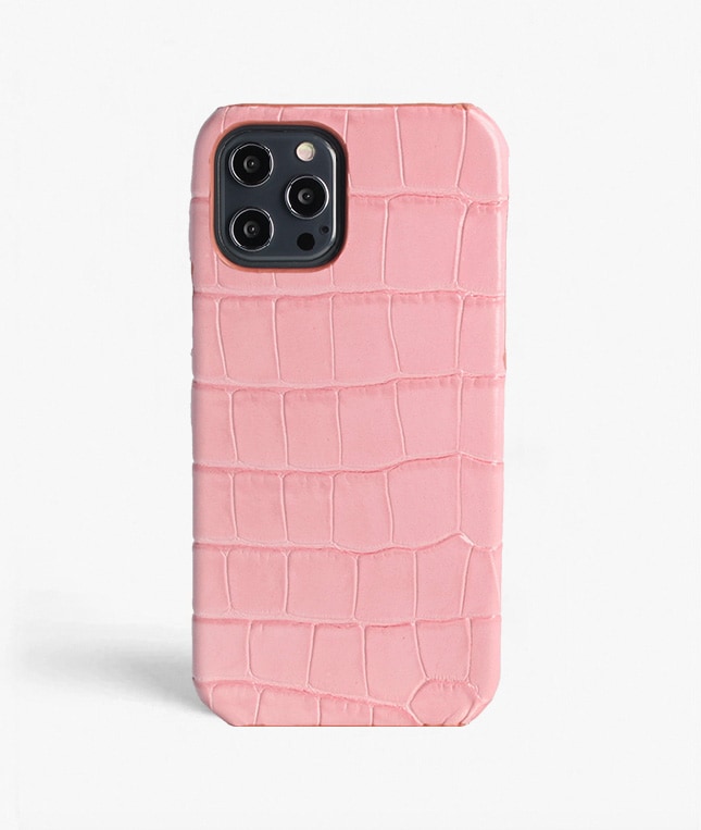iPhone 12 Pro Max Skal Croco Rosa