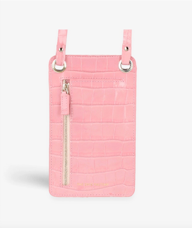 Smart Crossbody Väska Croco Rosa