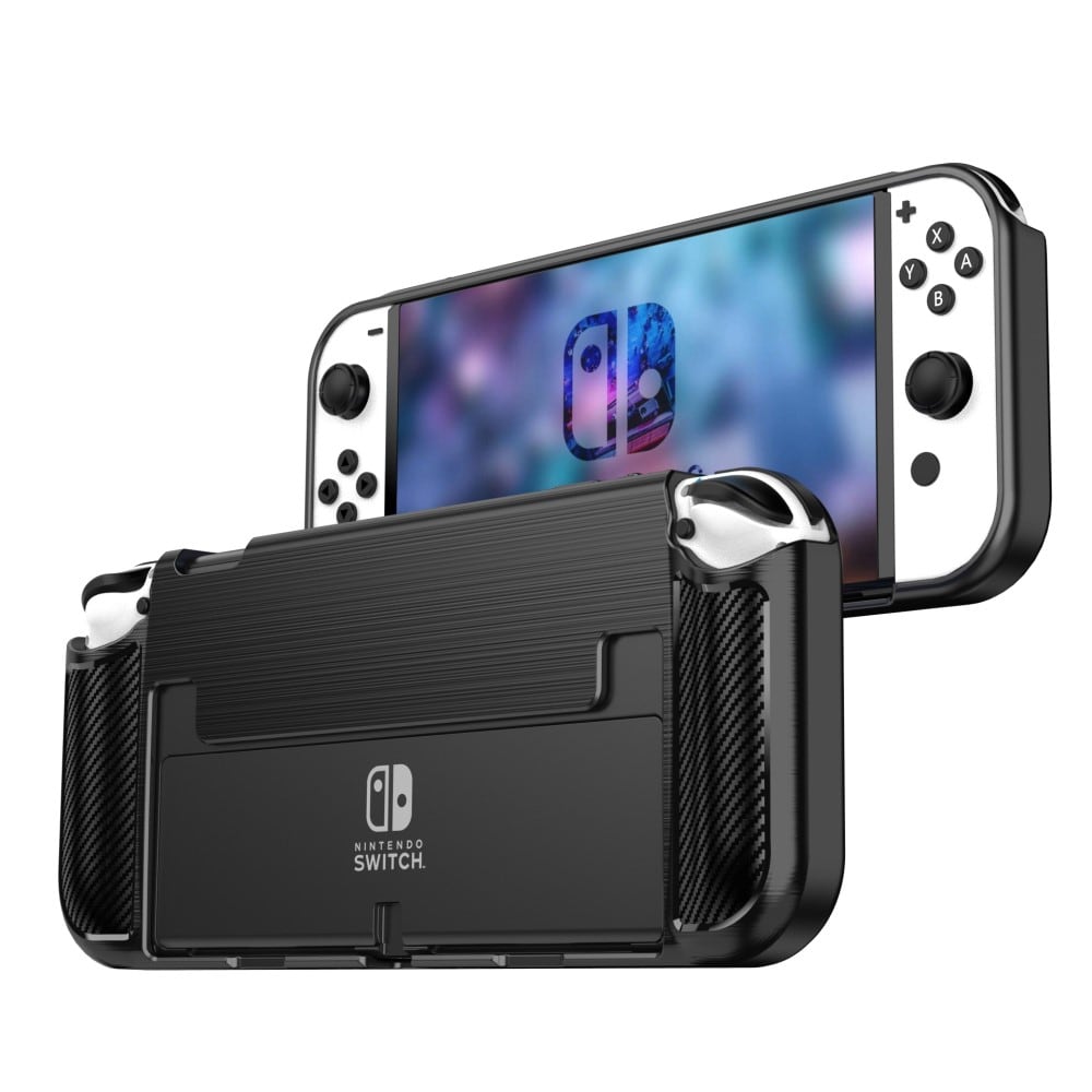 Nintendo Switch OLED Brushed TPU-skal, svart